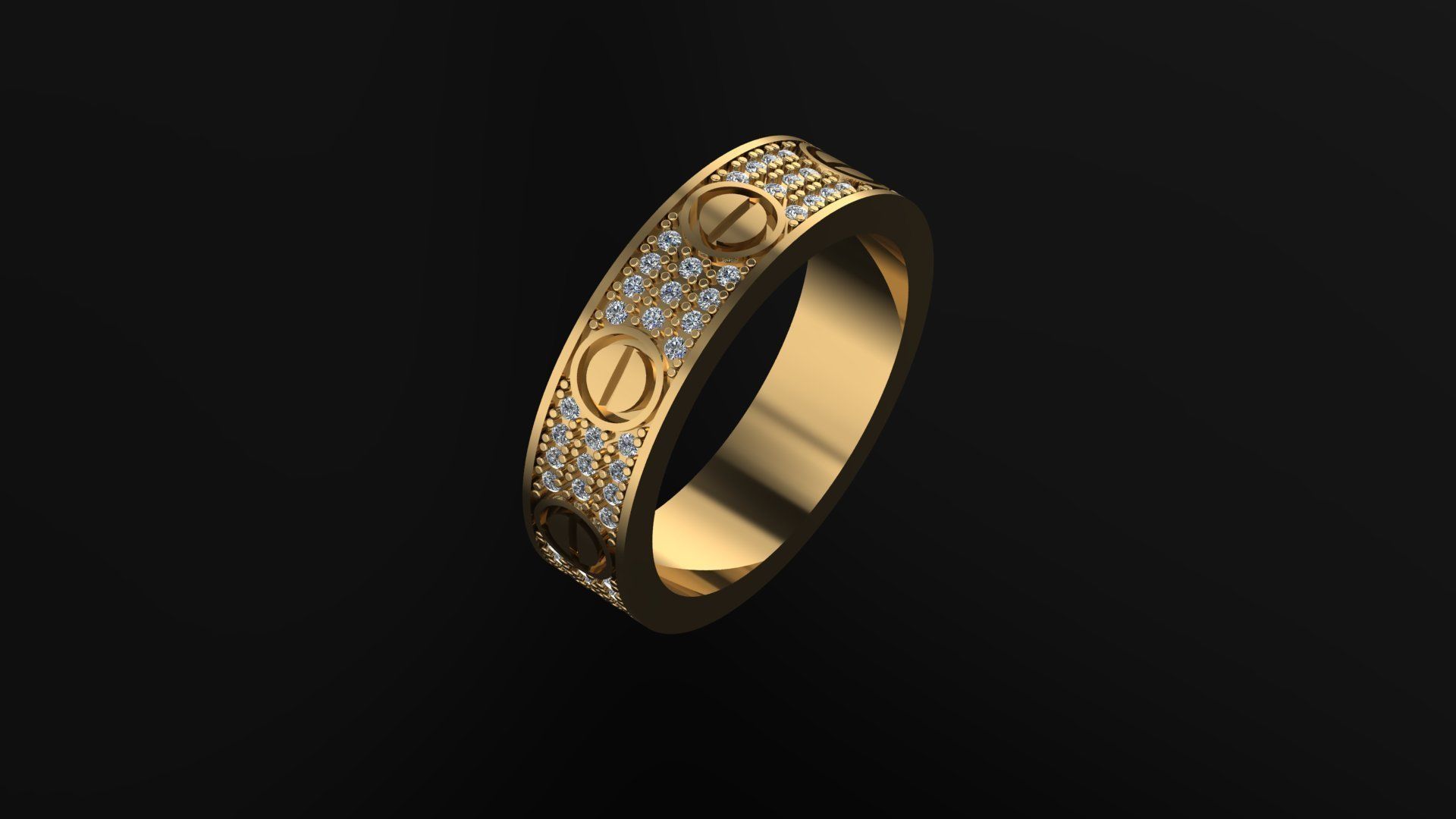 Paved Ring 16 3mm 3D print model_12