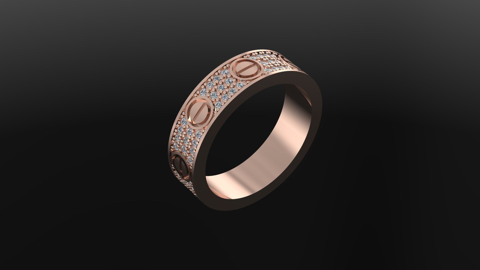 Paved Ring 16 3mm 3D print model_10