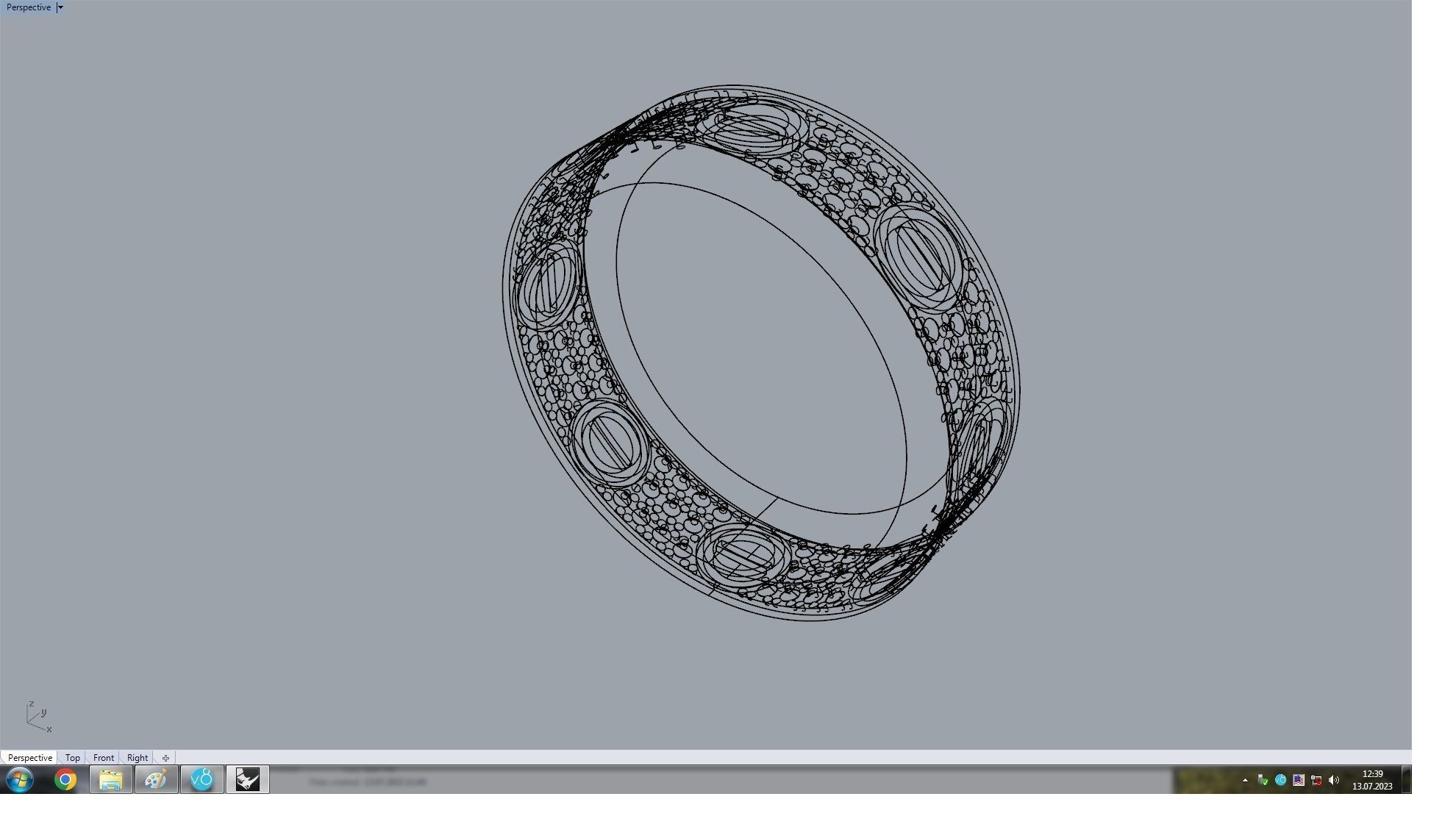 Paved Ring 16 3mm 3D print model_7