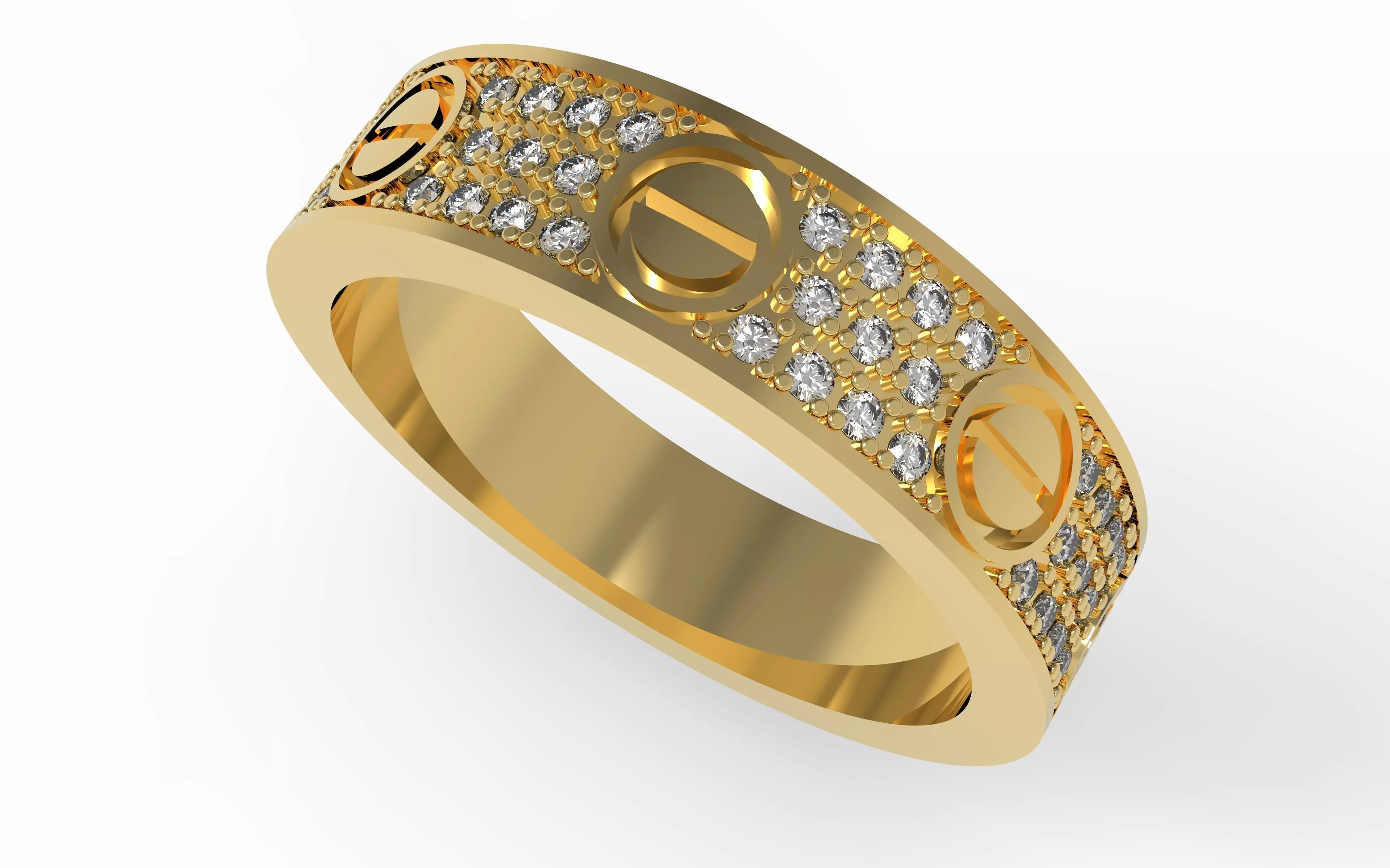 Paved Ring 16 3mm 3D print model_4