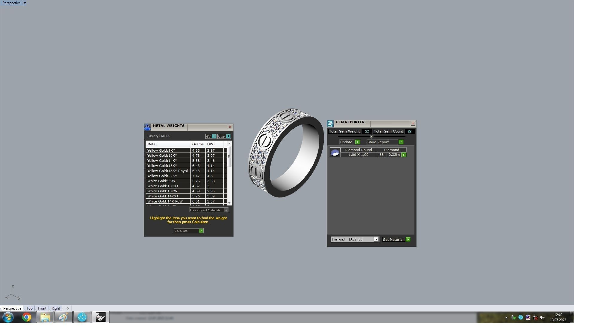 Paved Ring 16 3mm 3D print model_6