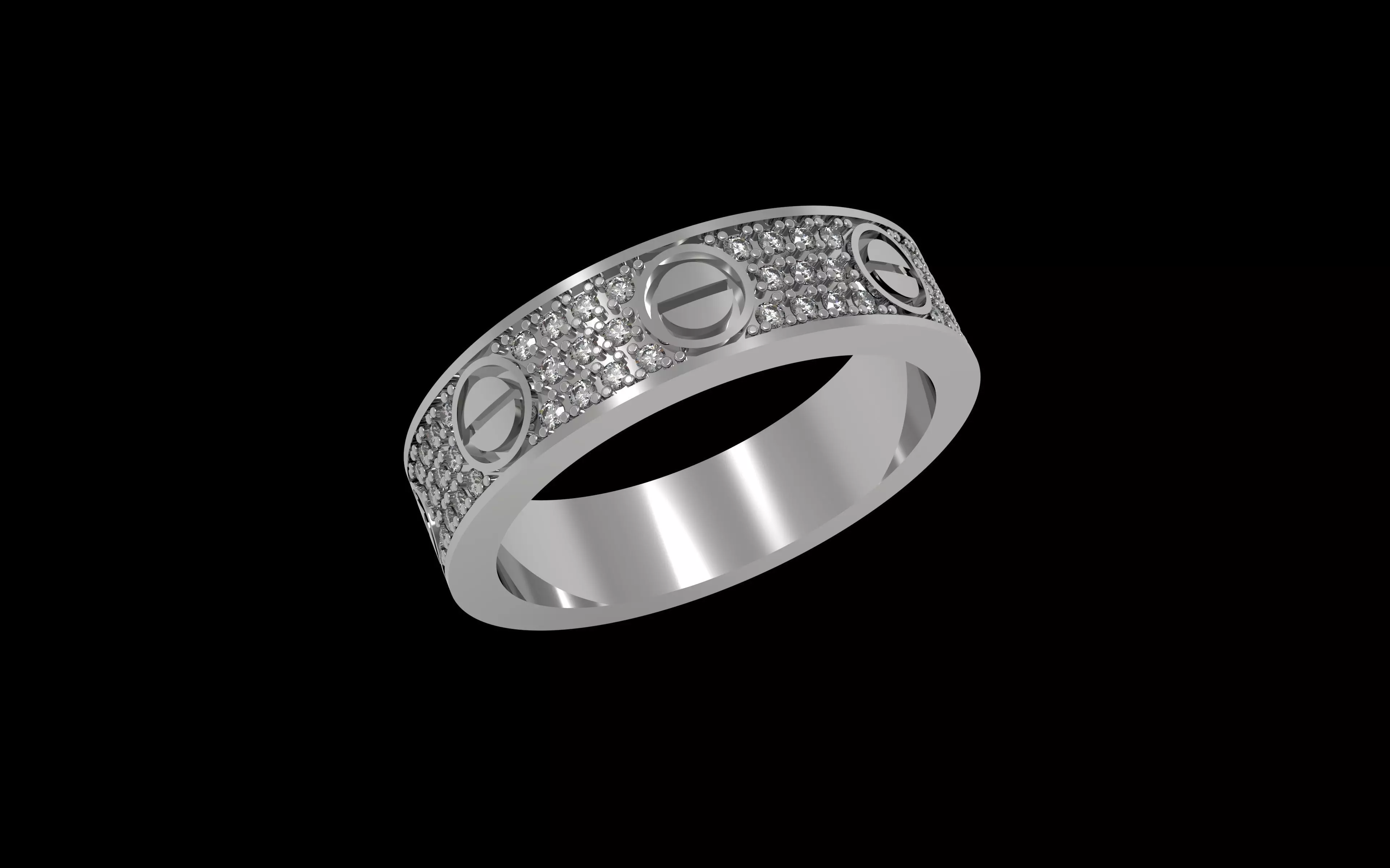 Paved Ring 16 9mm 3D print model_1