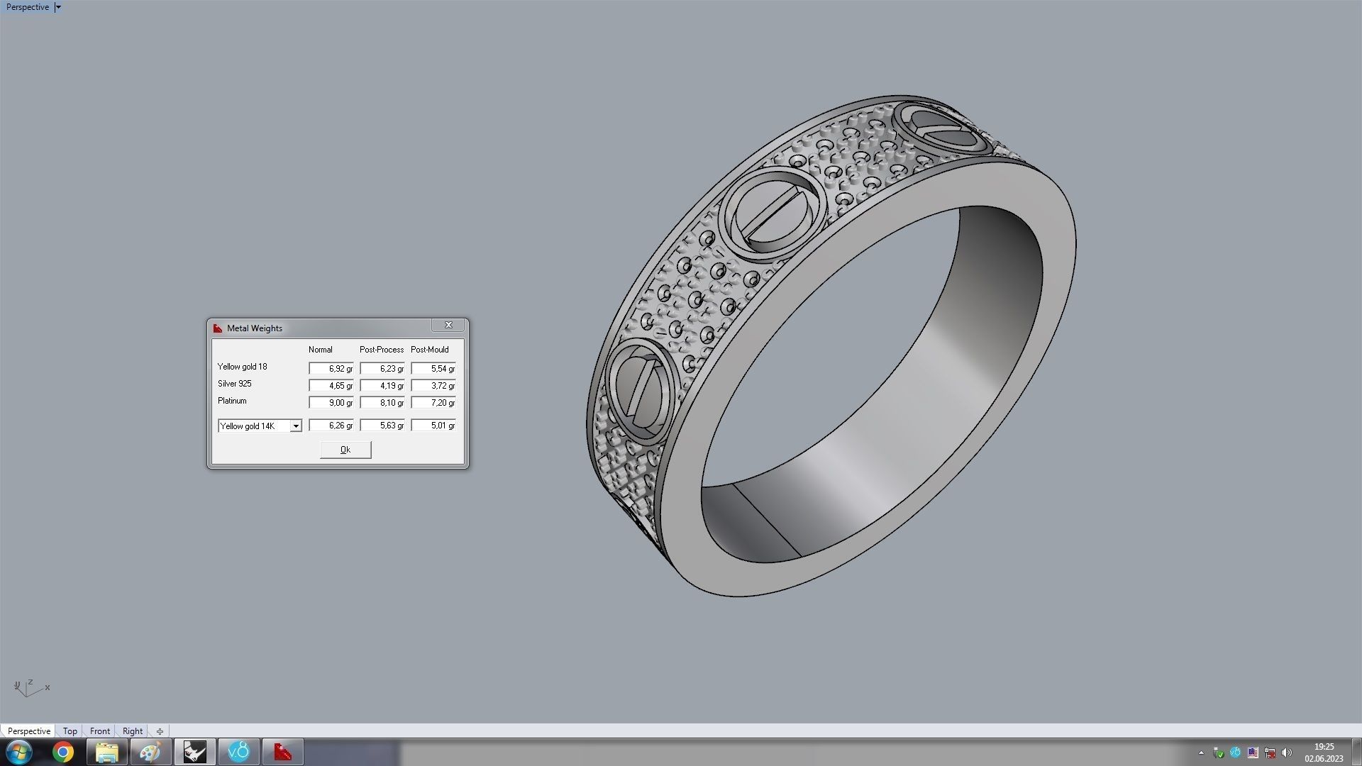 Paved Ring 16 9mm 3D print model_8
