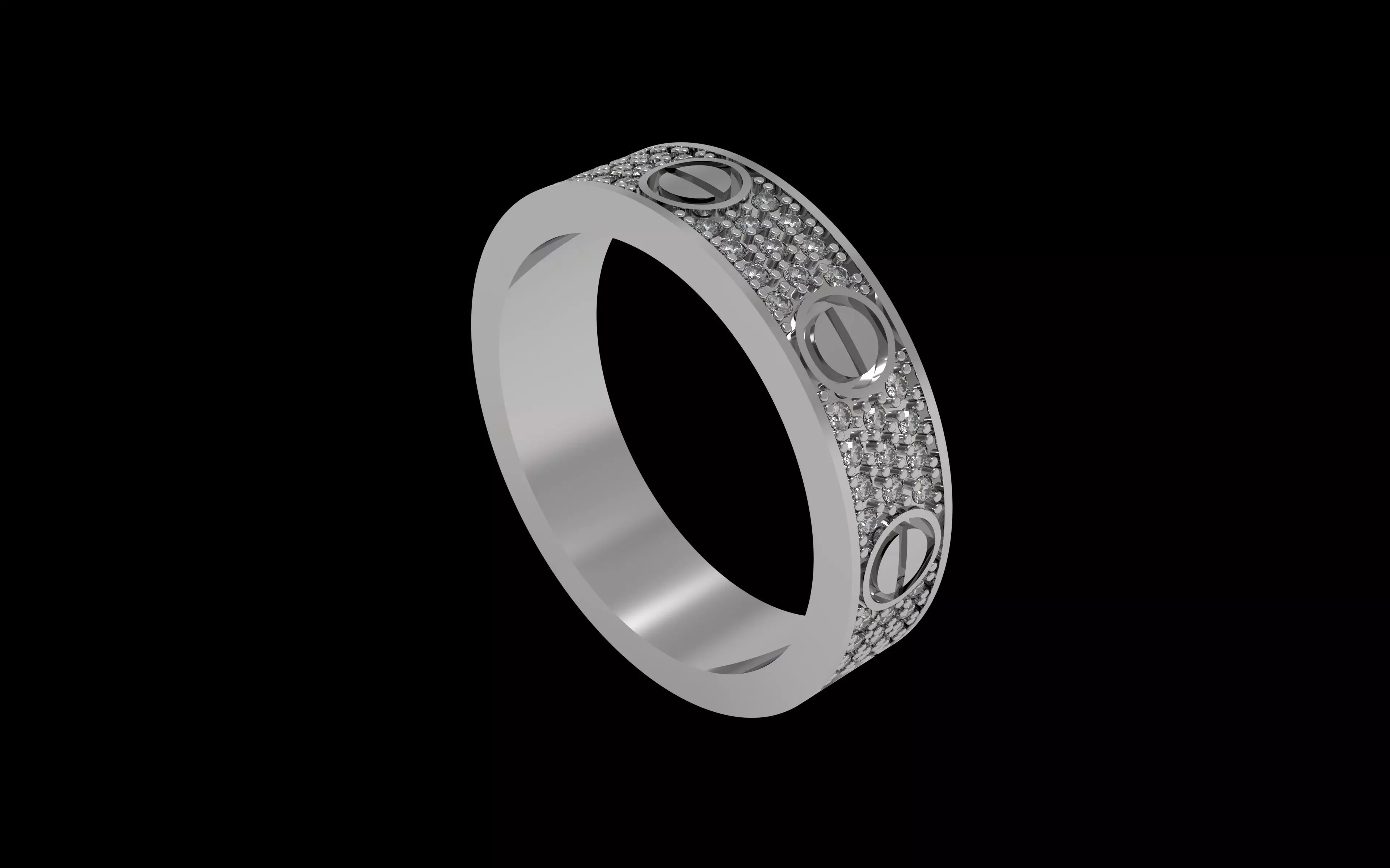 Paved Ring 16 9mm 3D print model_14