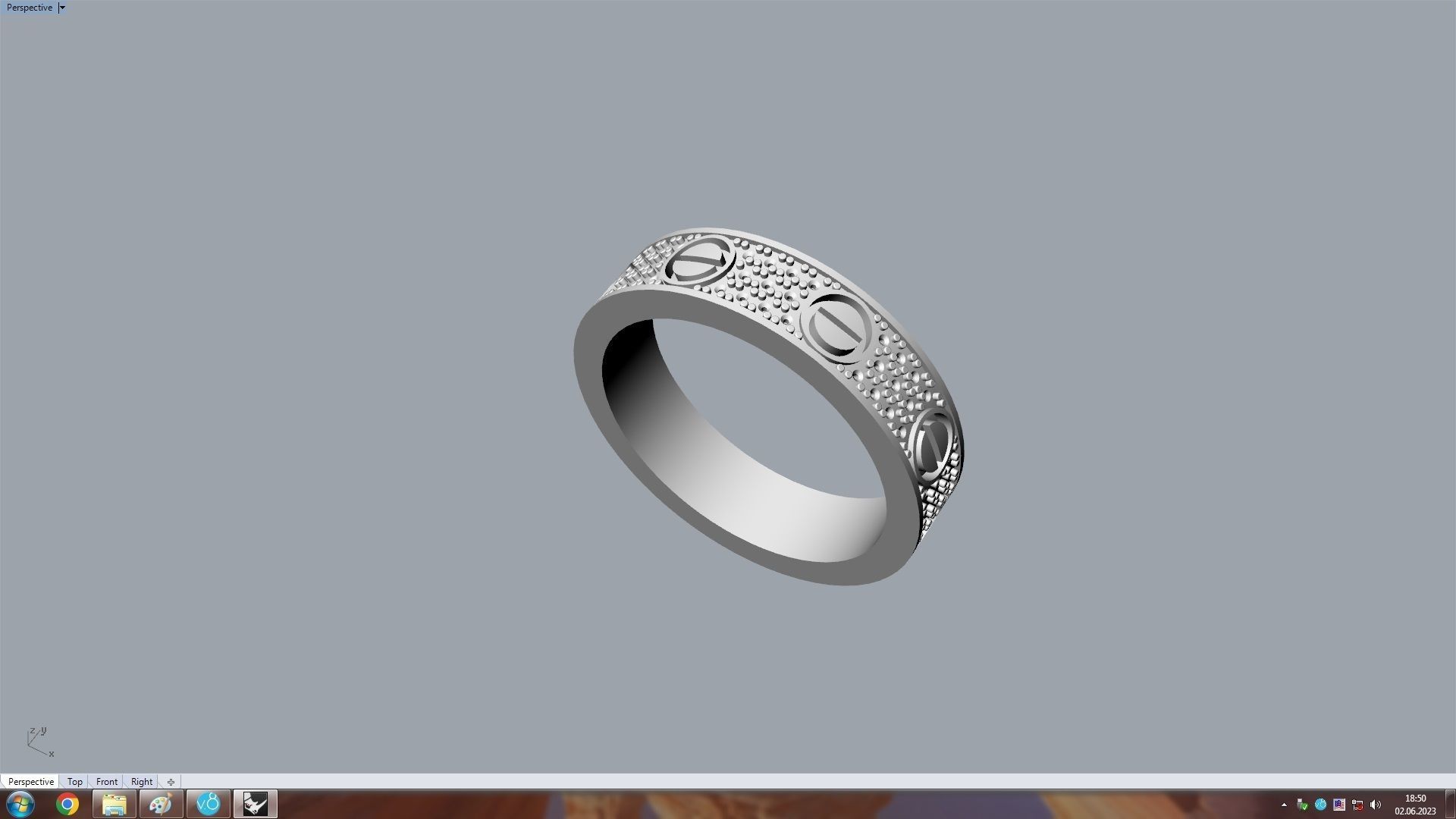 Paved Ring 16 9mm 3D print model_7