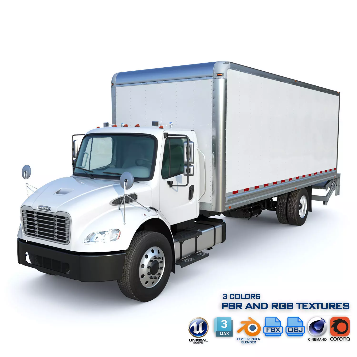 2020 Freightliner M2 106 Box truck Low-poly 3D model_0