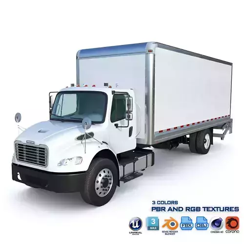 2020 Freightliner M2 106 Box truck Low-poly 3D model
