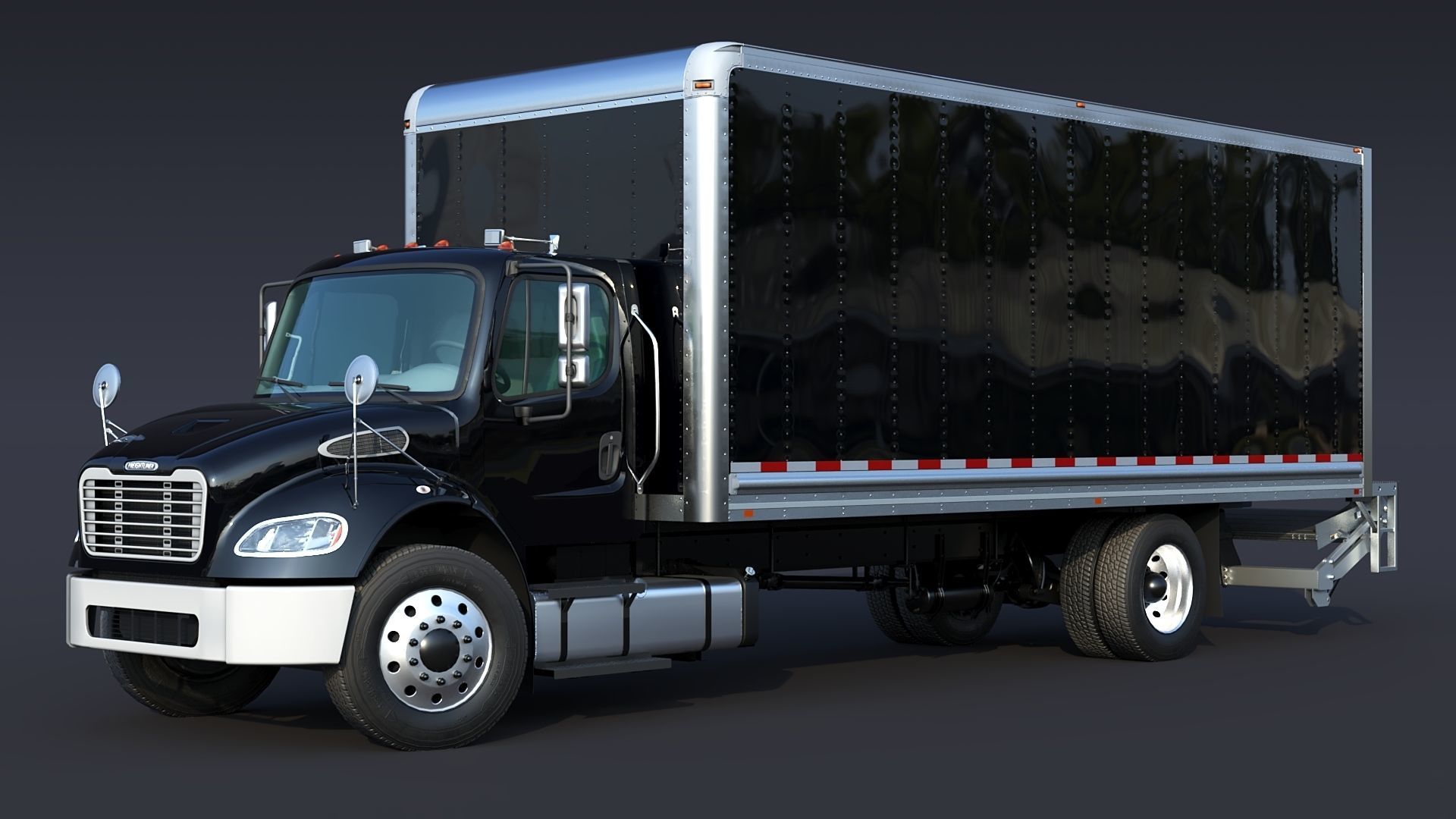 2020 Freightliner M2 106 Box truck Low-poly 3D model_3
