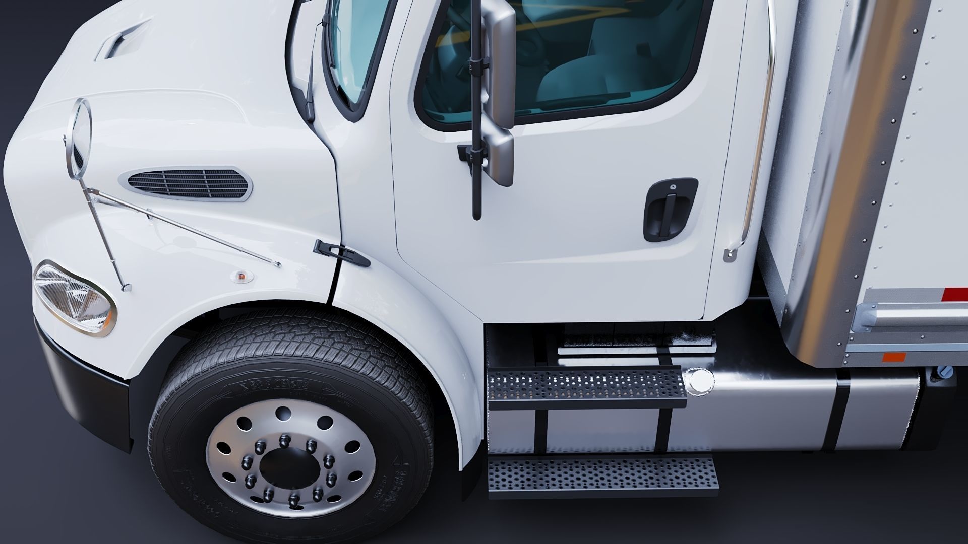 2020 Freightliner M2 106 Box truck Low-poly 3D model_34