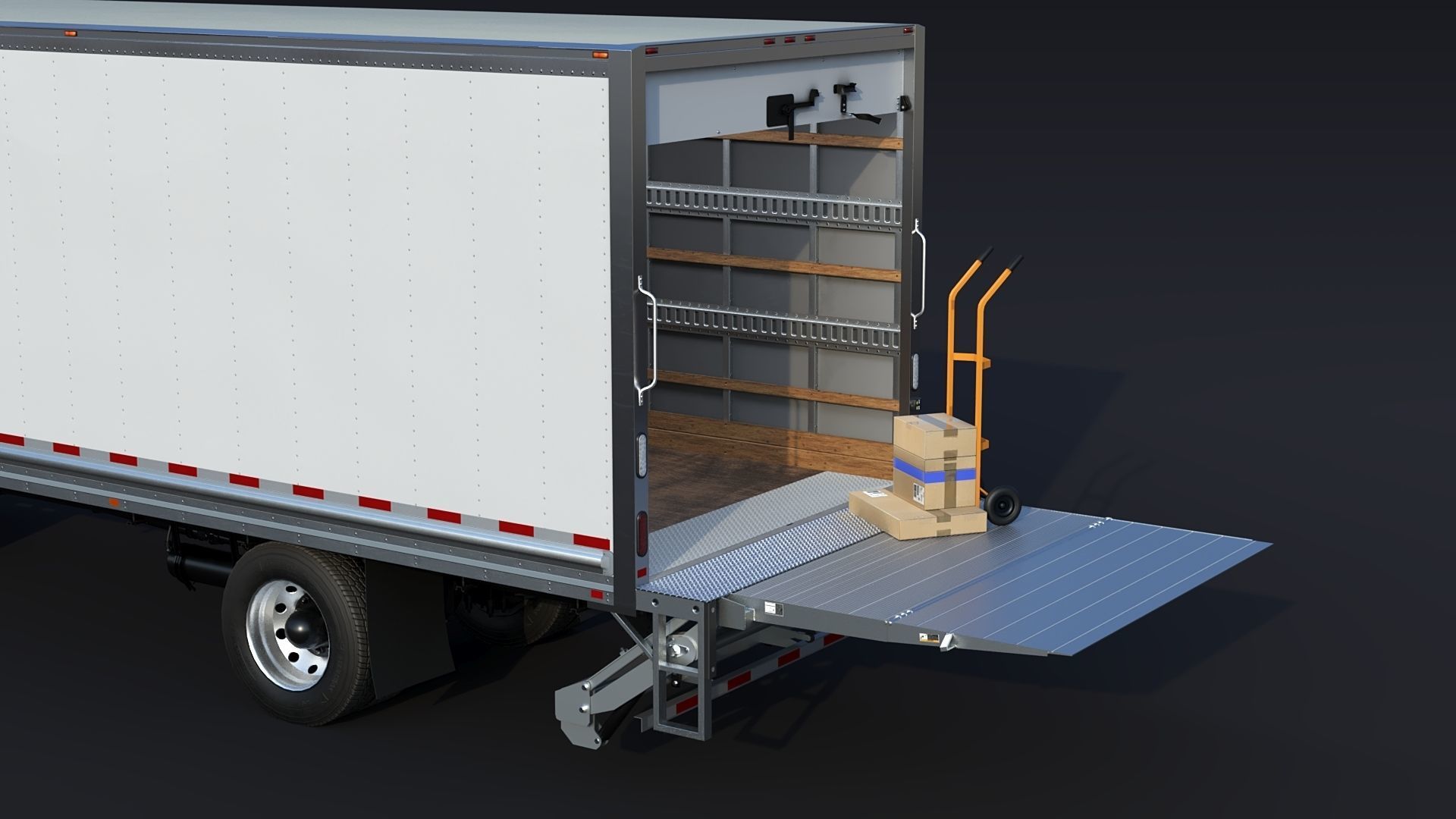 2020 Freightliner M2 106 Box truck Low-poly 3D model_9