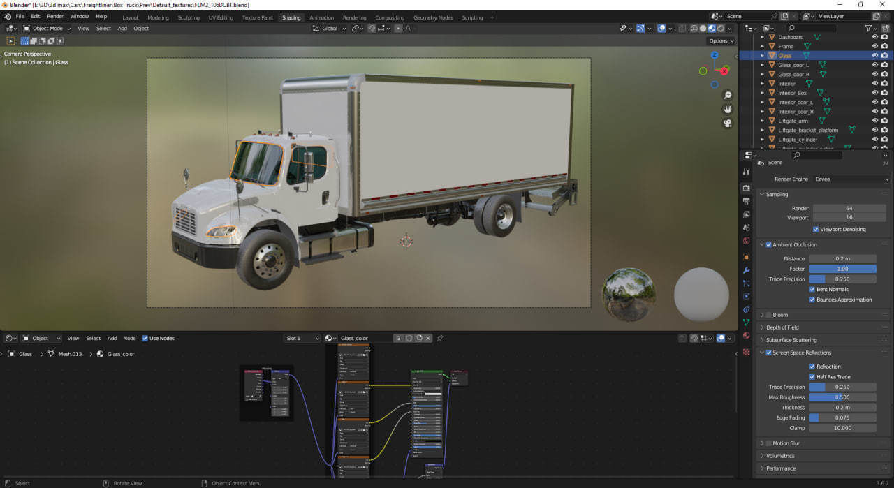 2020 Freightliner M2 106 Box truck Low-poly 3D model_57