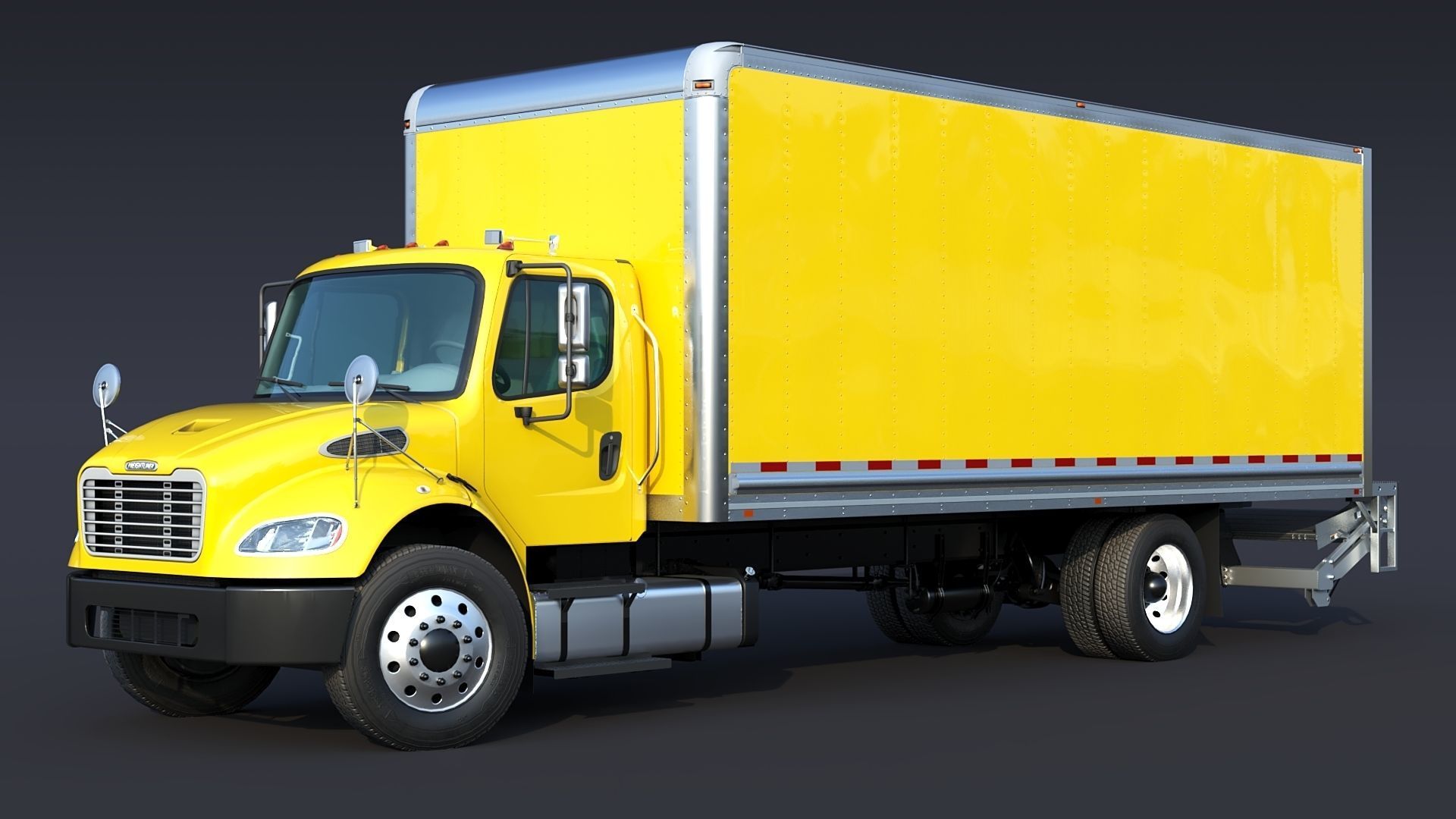 2020 Freightliner M2 106 Box truck Low-poly 3D model_4