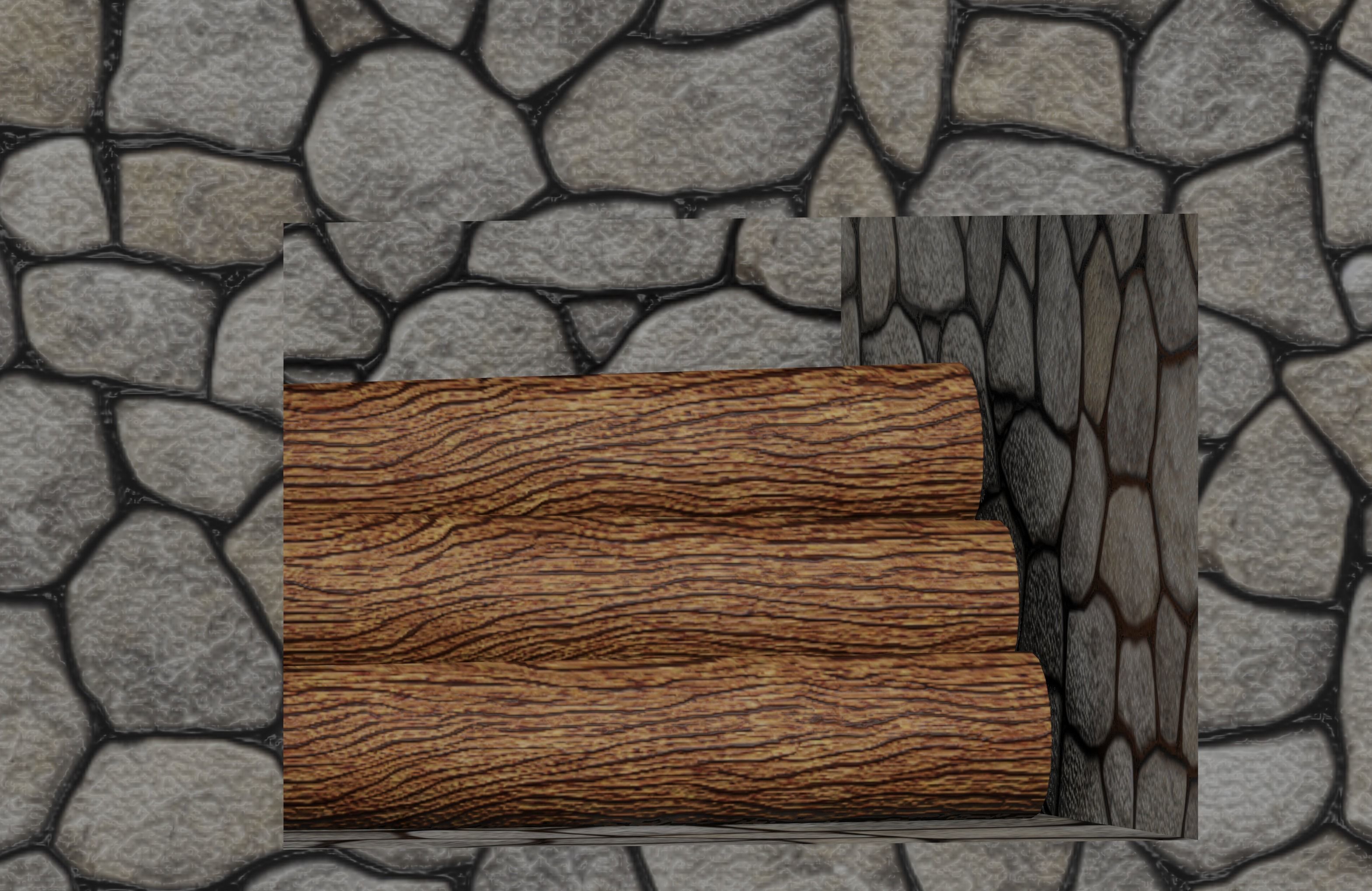 Fireplace Low-poly 3D model_9