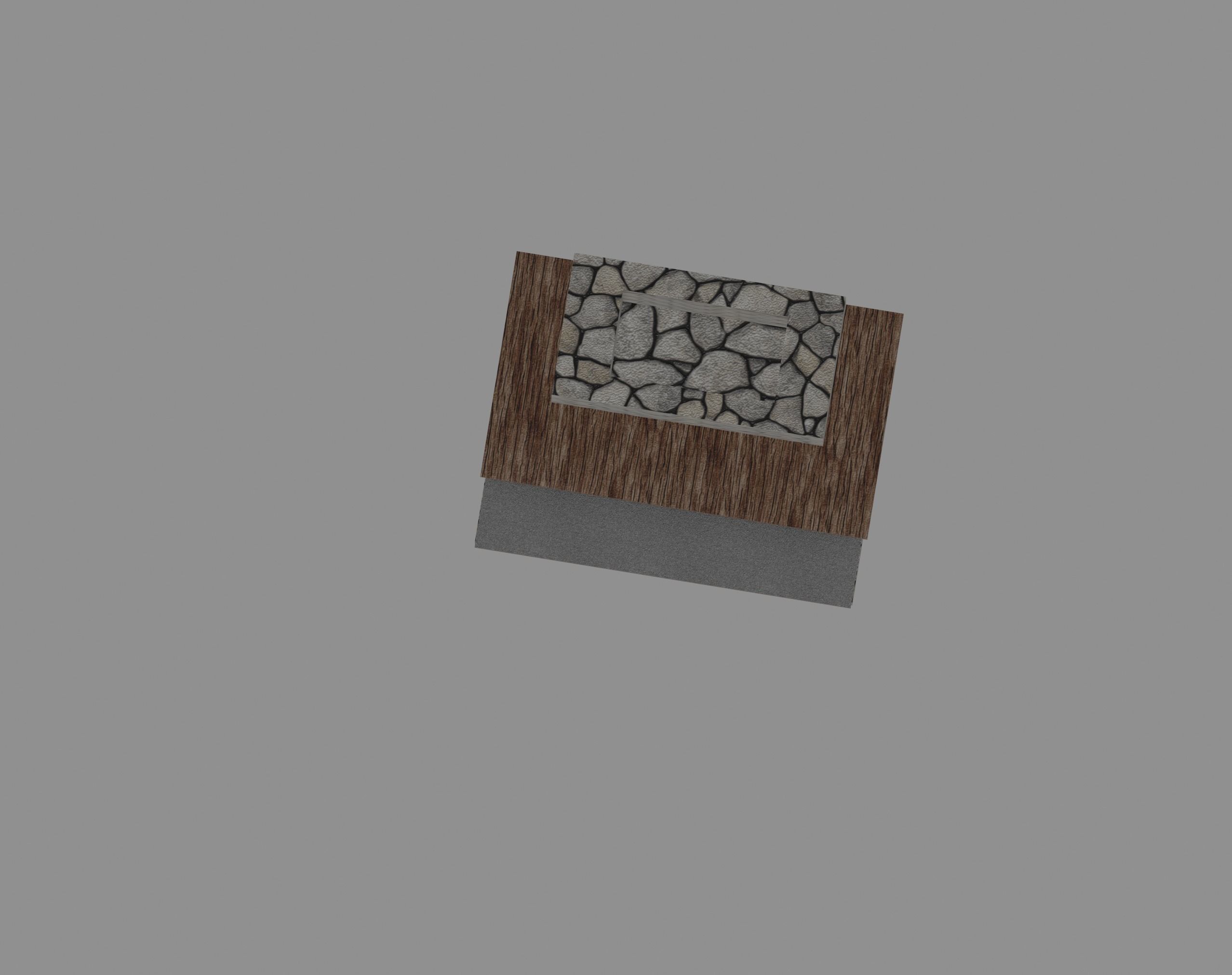 Fireplace Low-poly 3D model_7