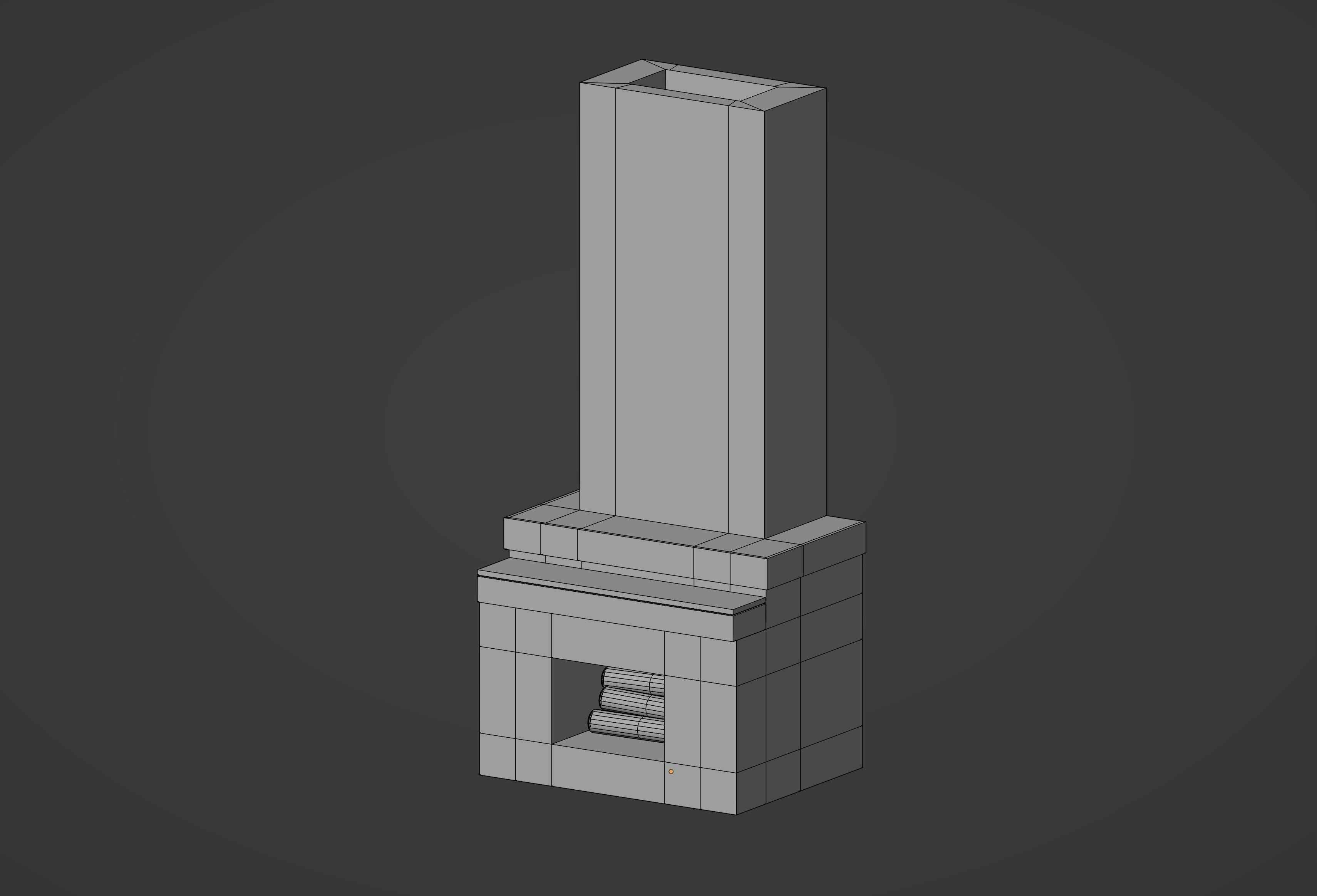 Fireplace Low-poly 3D model_12