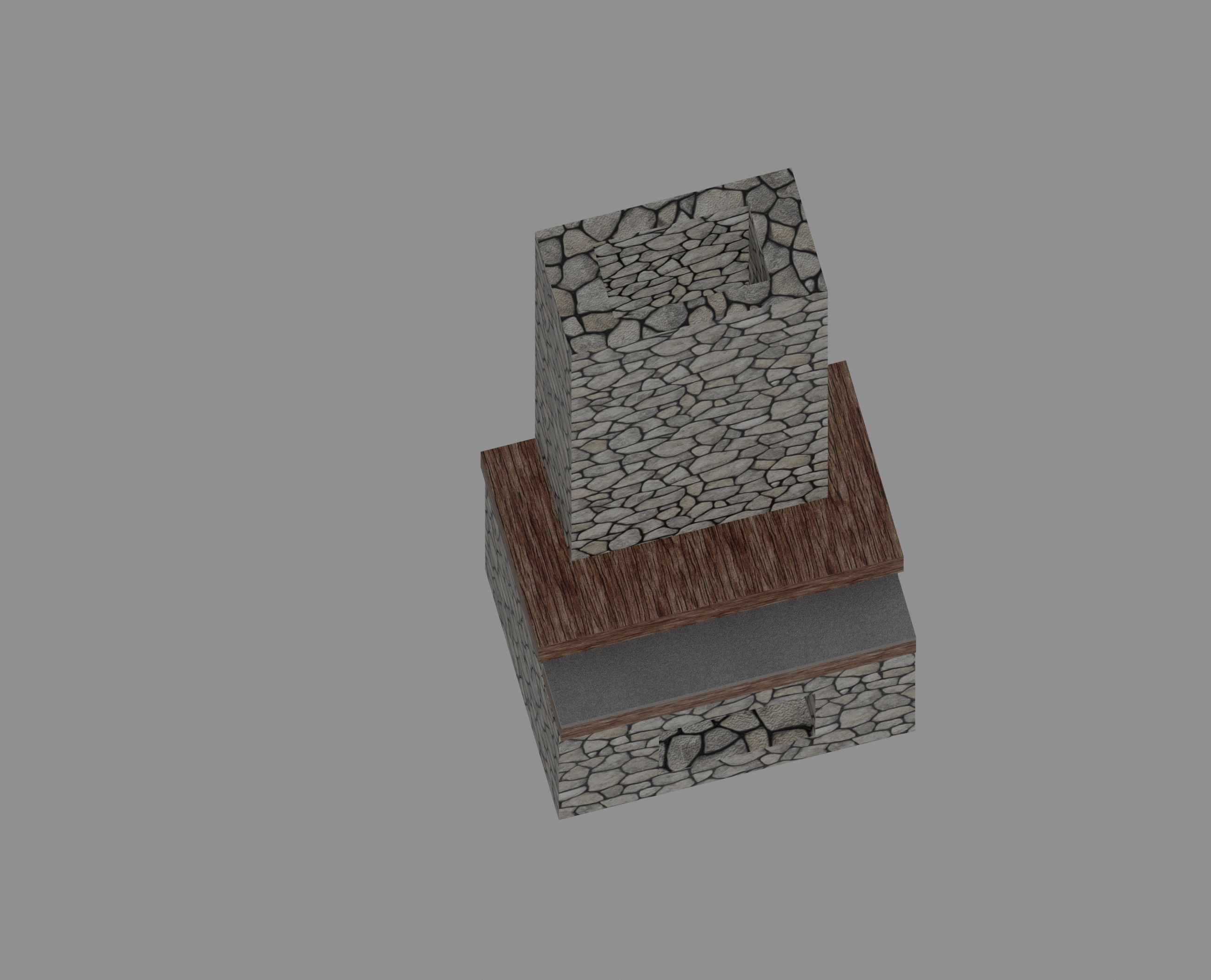 Fireplace Low-poly 3D model_8