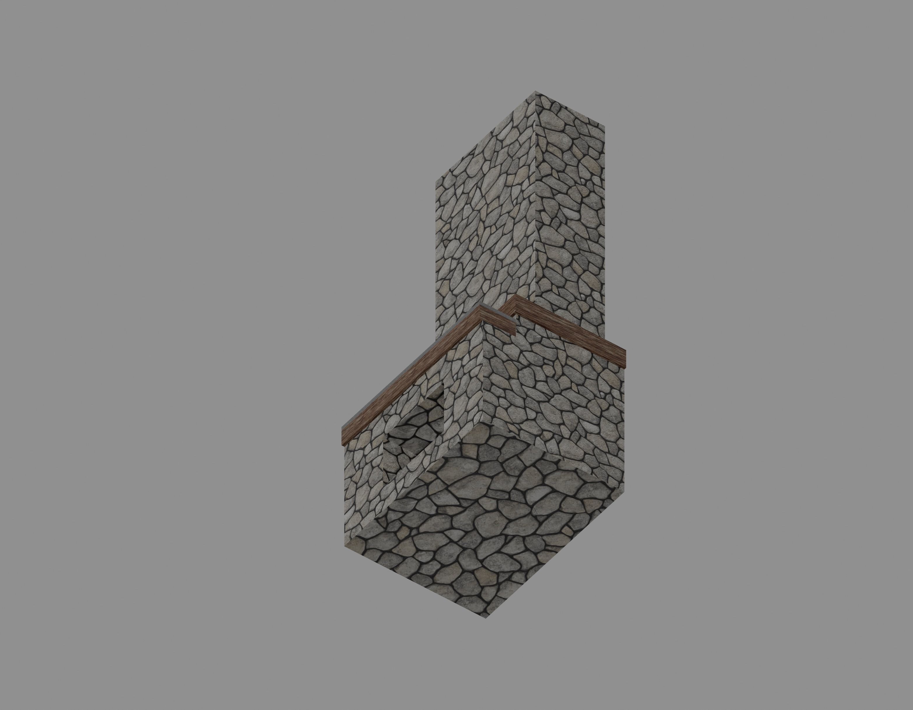 Fireplace Low-poly 3D model_5
