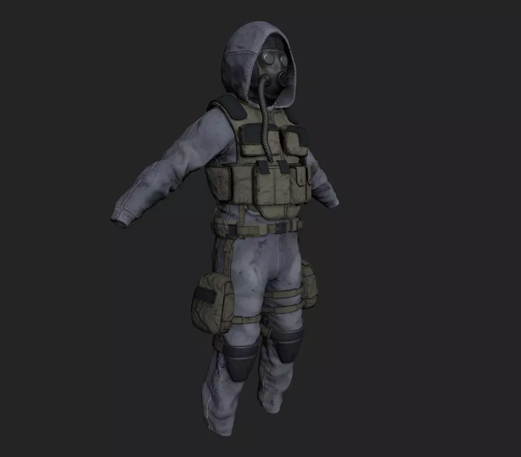 Stalker like suit for Dayz Low-poly 3D model_0