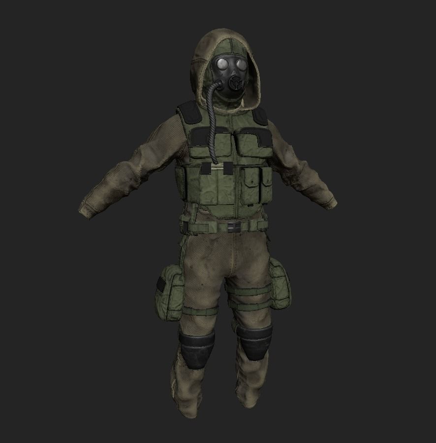 Stalker like suit for Dayz Low-poly 3D model_5