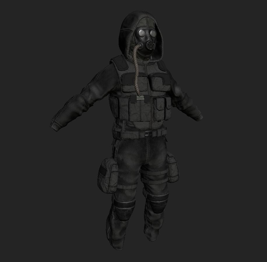 Stalker like suit for Dayz Low-poly 3D model_4