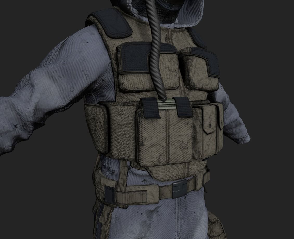 Stalker like suit for Dayz Low-poly 3D model_9