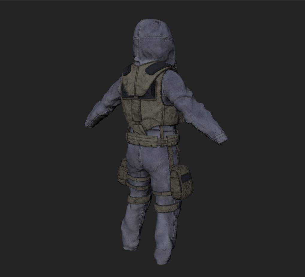 Stalker like suit for Dayz Low-poly 3D model_11