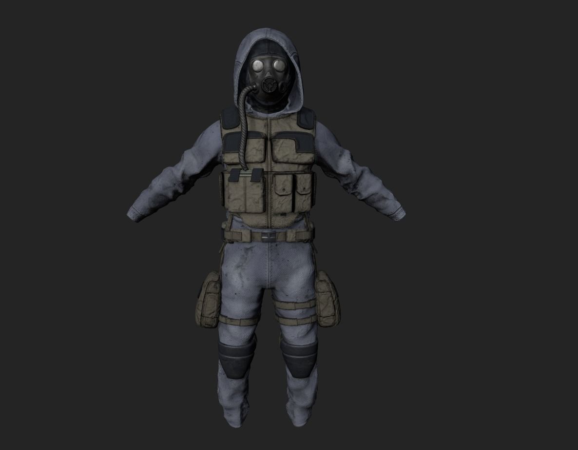 Stalker like suit for Dayz Low-poly 3D model_6