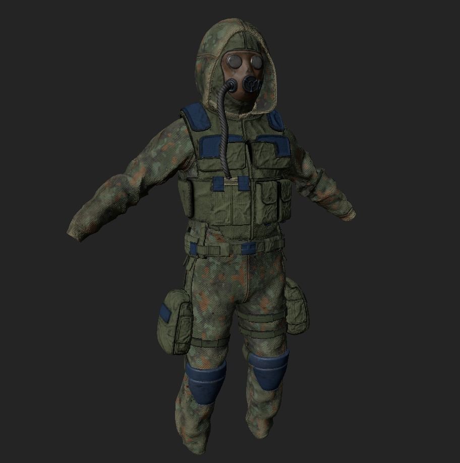 Stalker like suit for Dayz Low-poly 3D model_3