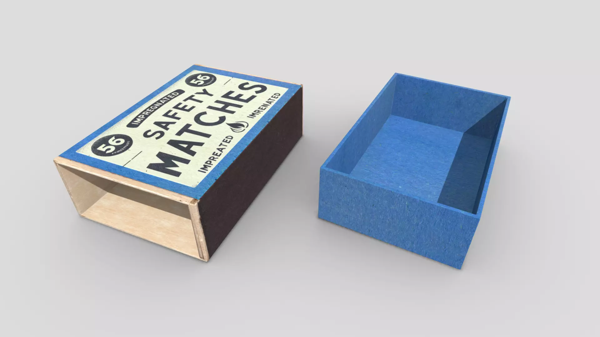 Match Box Open Empty Low-poly 3D model