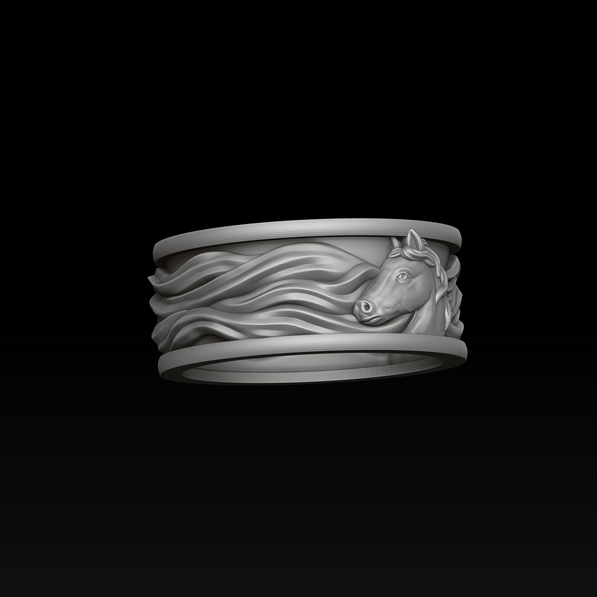 Horse Ring 3D print model_3
