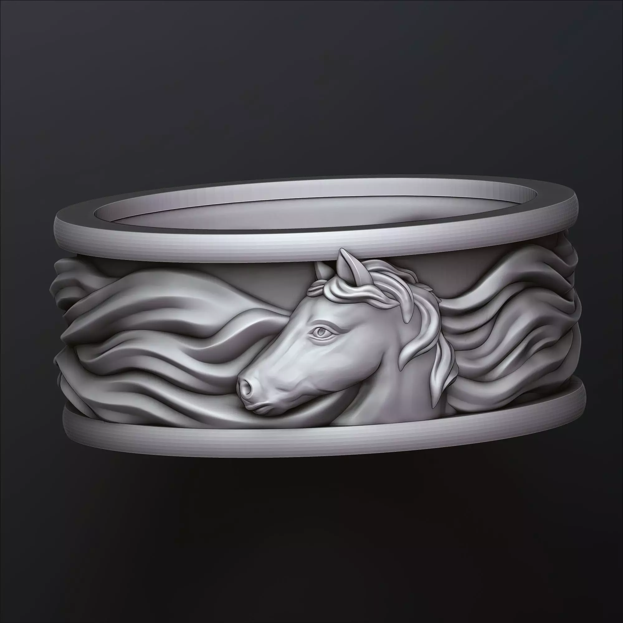Horse Ring 3D print model_0