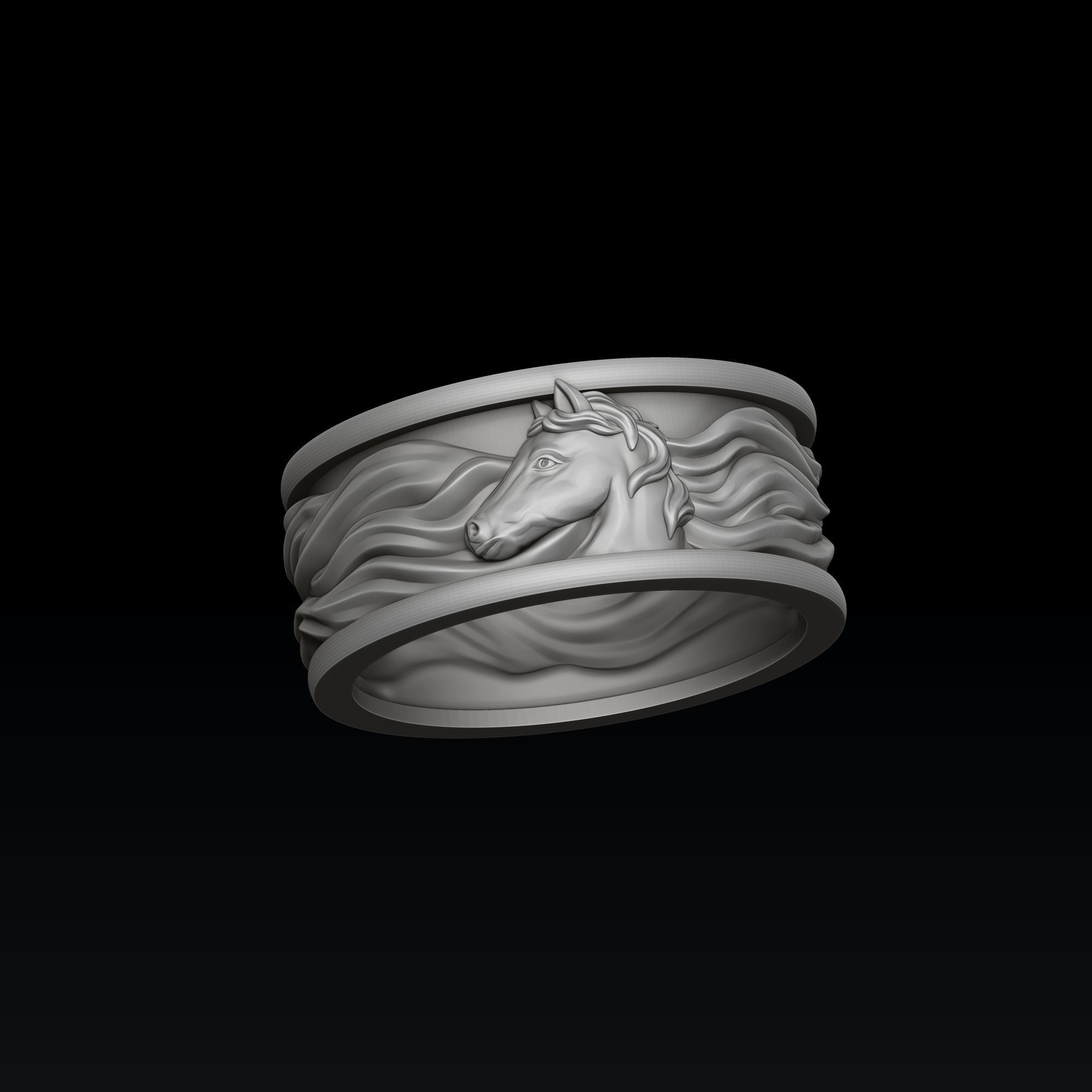 Horse Ring 3D print model_7