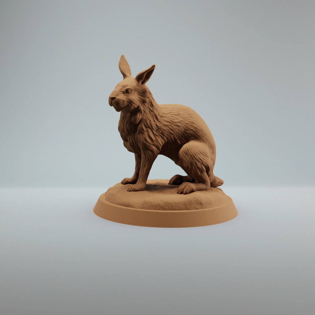 Rabbit 3d Print Model Pre-Supported - Two variations 3D print model_3