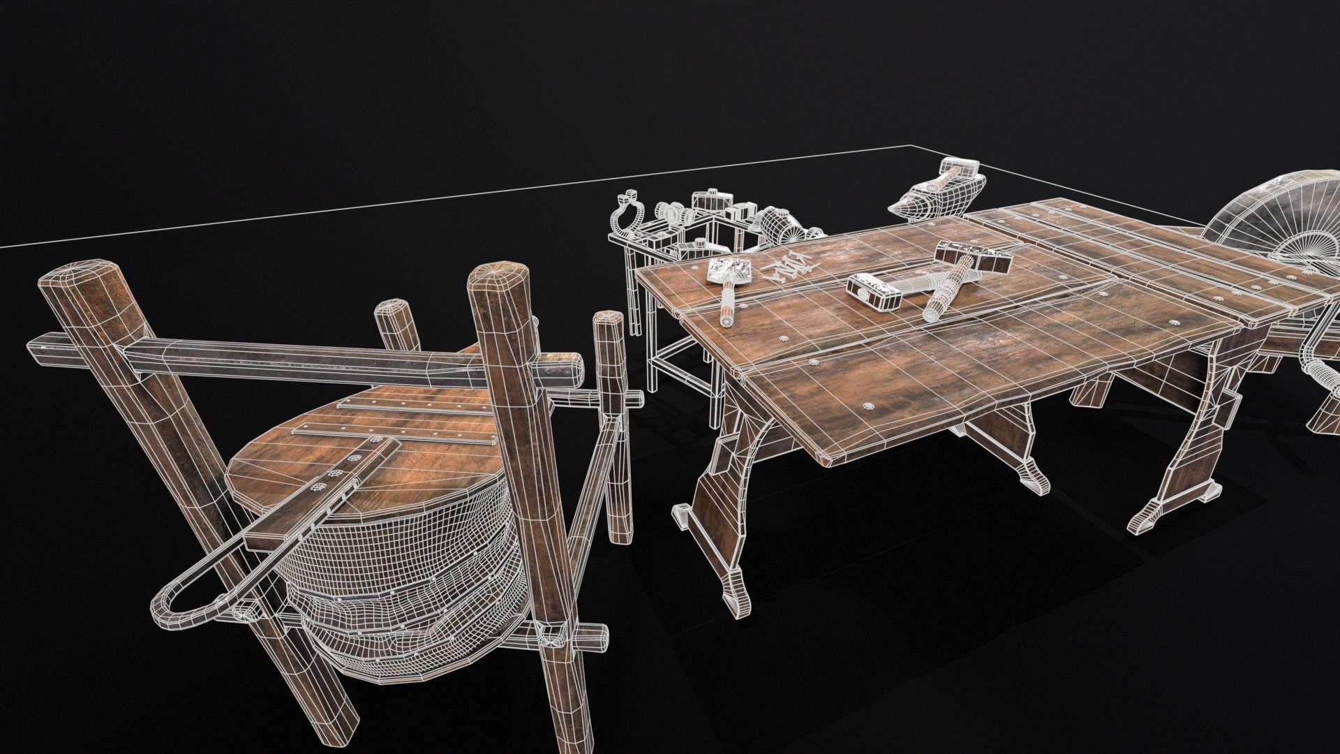 Medieval Blacksmith Set 3D Model Collection_23