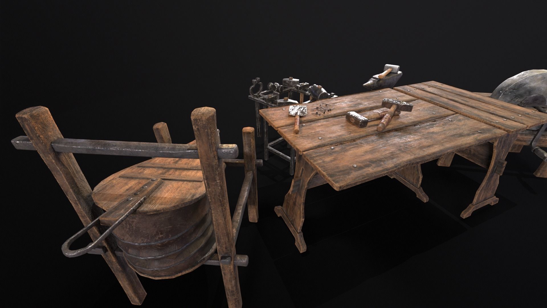 Medieval Blacksmith Set 3D Model Collection_30