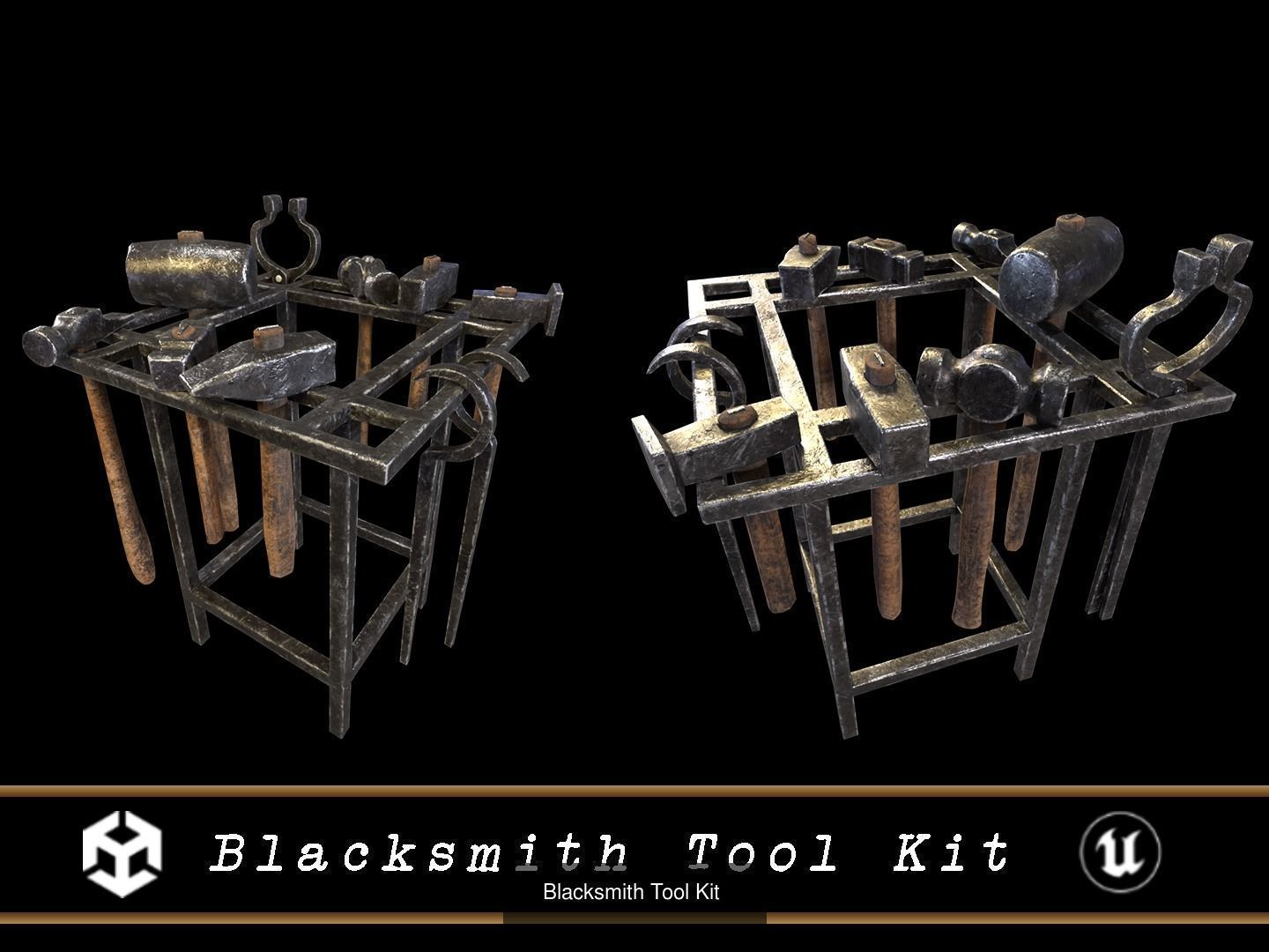 Medieval Blacksmith Set 3D Model Collection_16