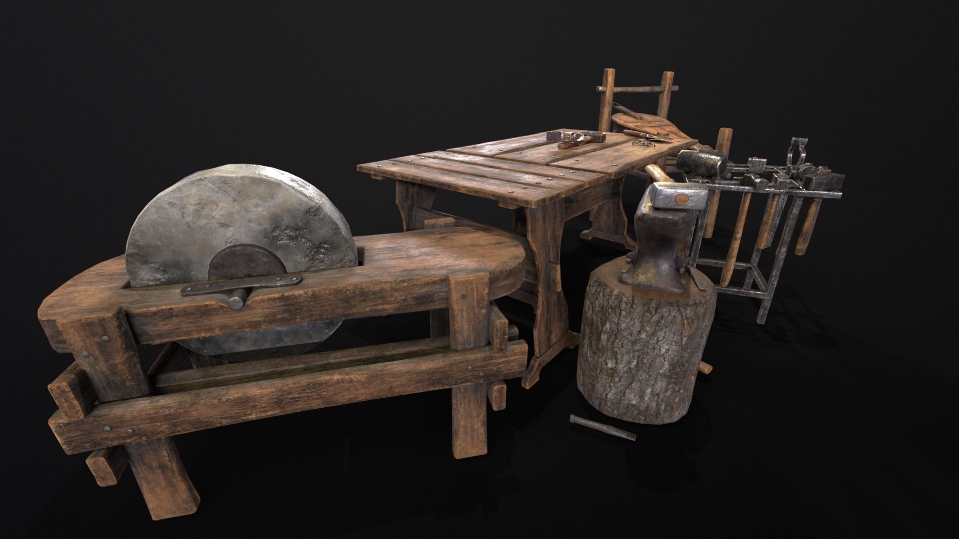 Medieval Blacksmith Set 3D Model Collection_21