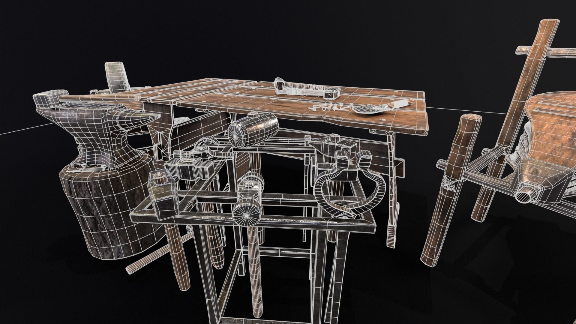 Medieval Blacksmith Set 3D Model Collection_27