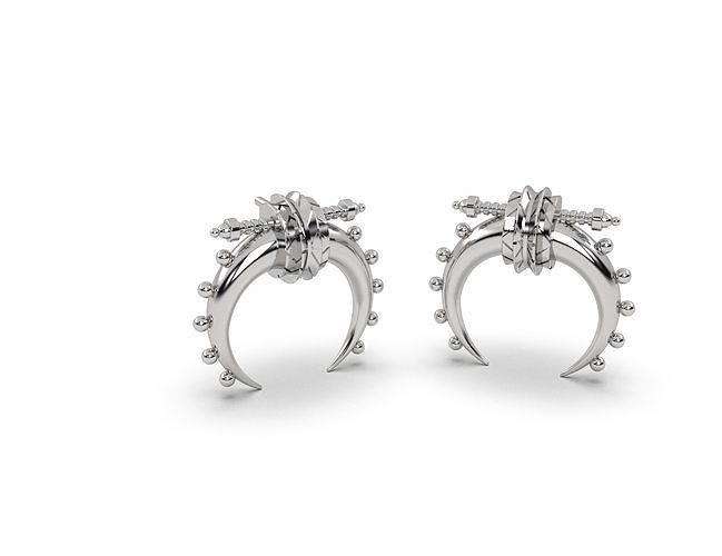 92 Horn Earrings 3D print model