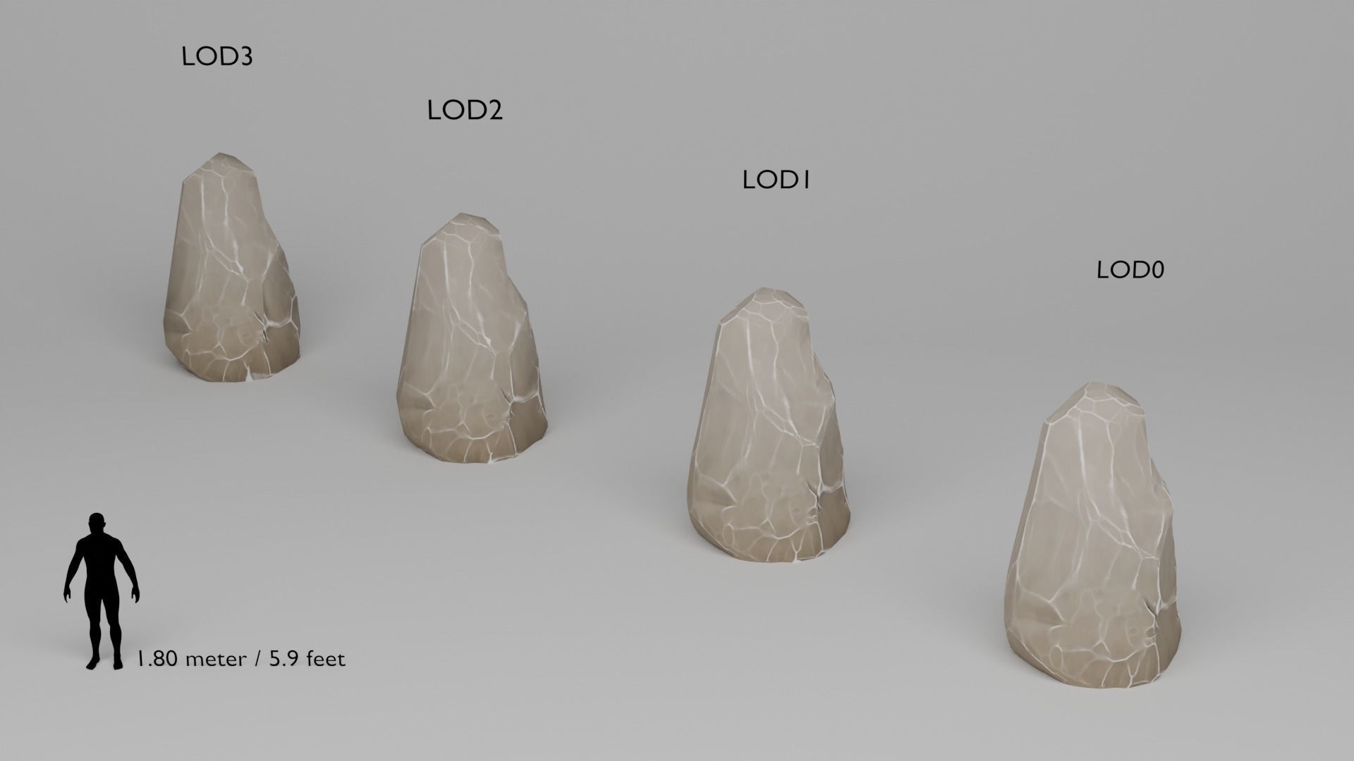 Stylized Stones And Boulders Low-poly 3D model_26