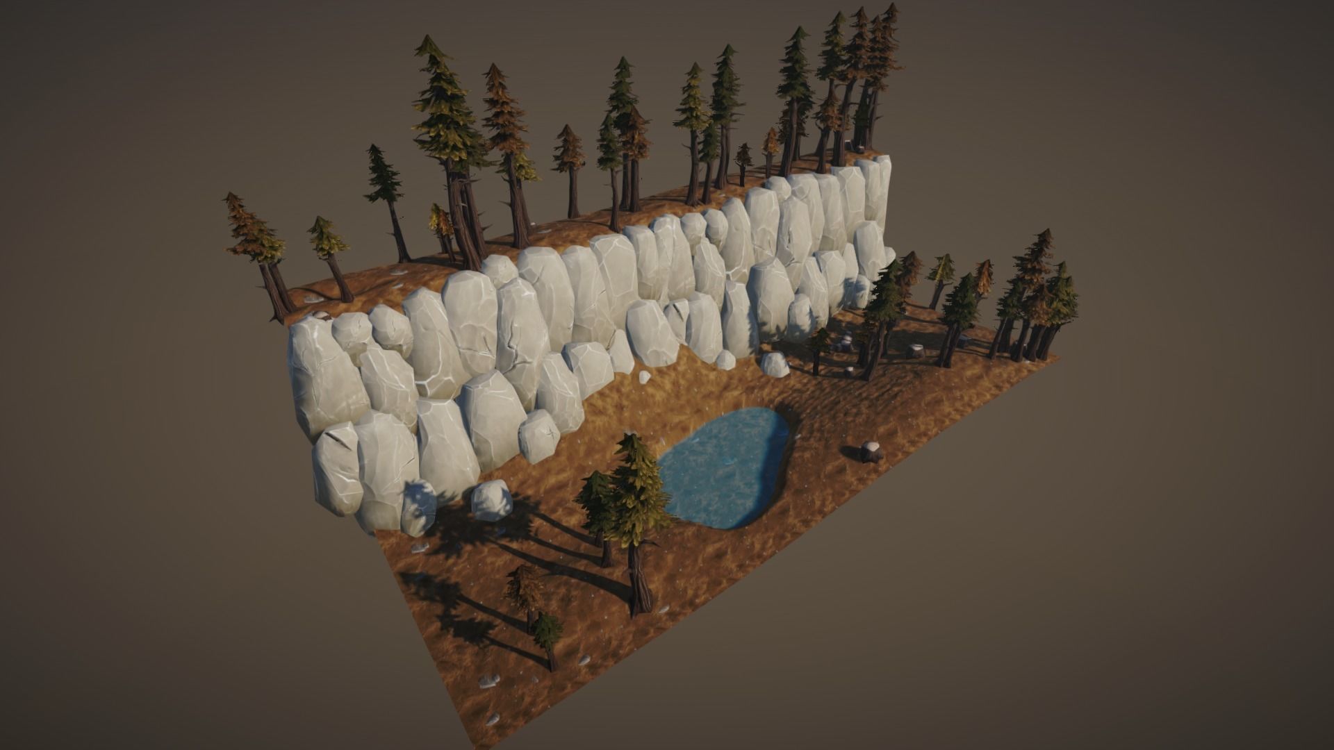 Stylized Stones And Boulders Low-poly 3D model_4