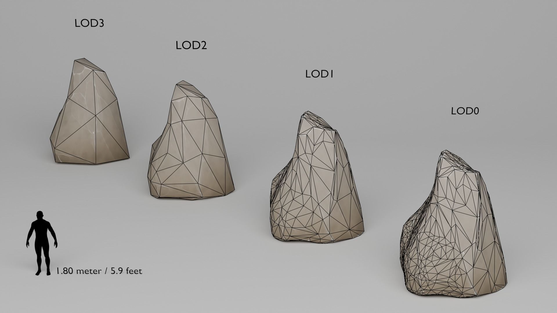 Stylized Stones And Boulders Low-poly 3D model_29