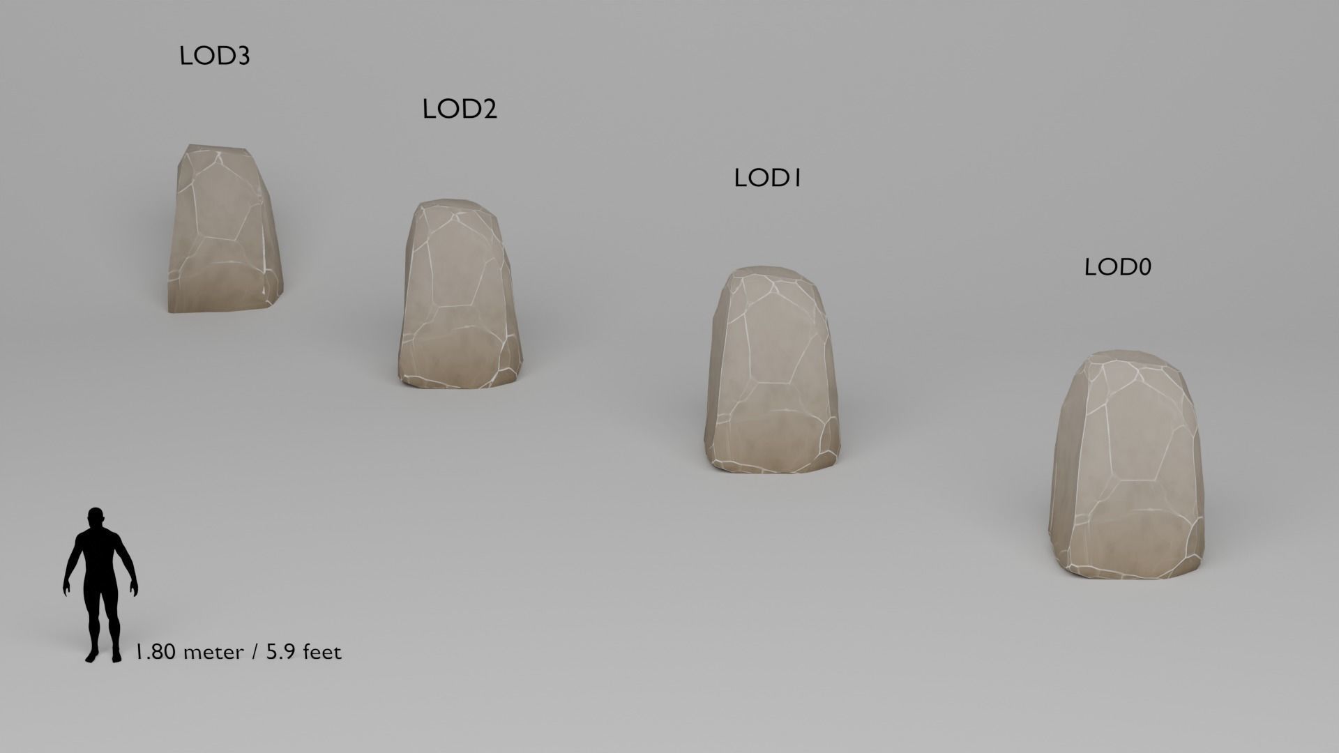 Stylized Stones And Boulders Low-poly 3D model_20
