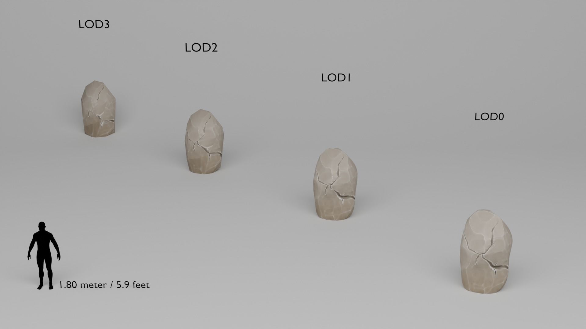 Stylized Stones And Boulders Low-poly 3D model_14