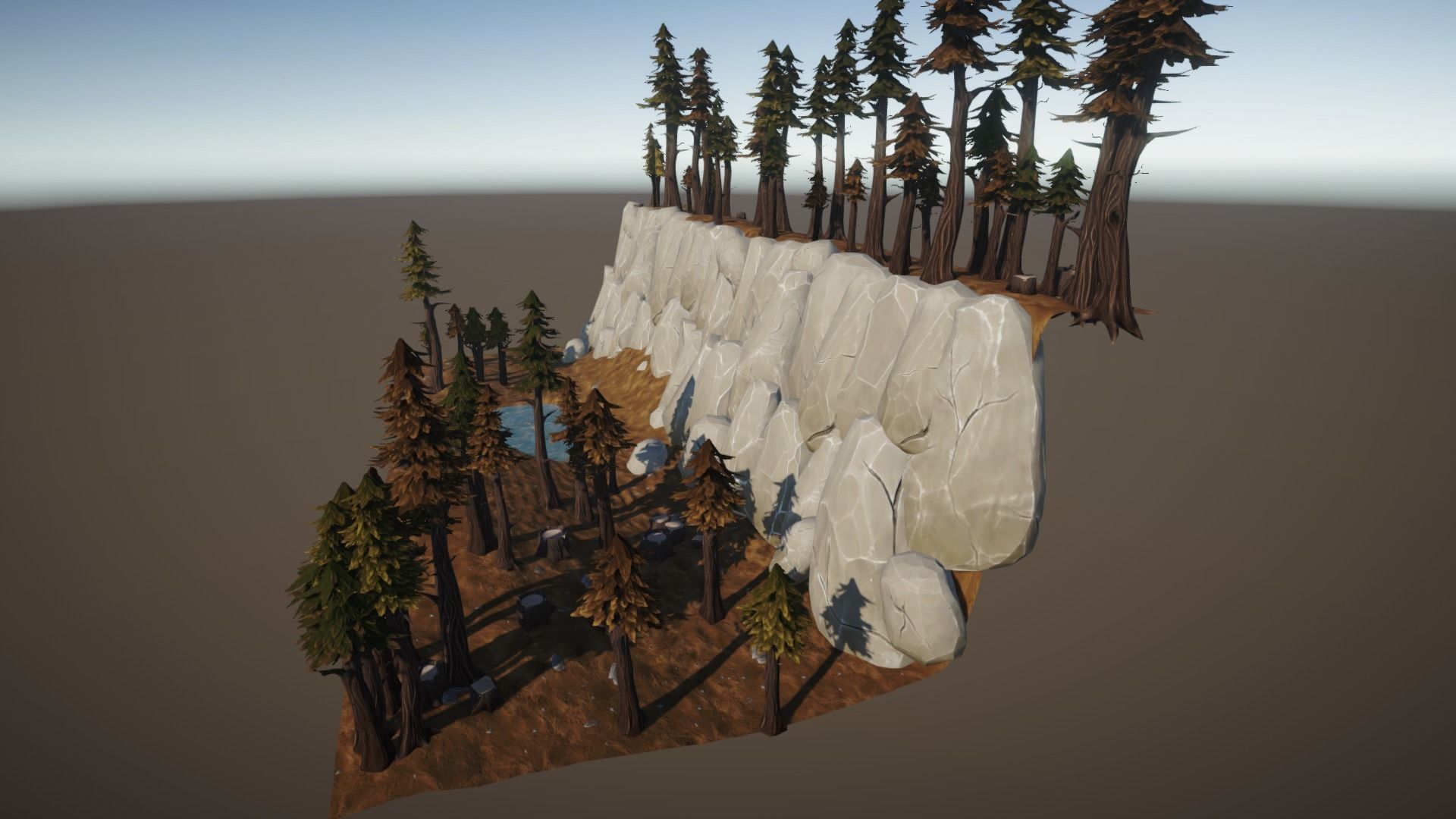 Stylized Stones And Boulders Low-poly 3D model_5