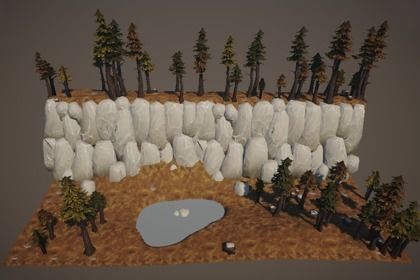 Stylized Stones And Boulders Low-poly 3D model_1