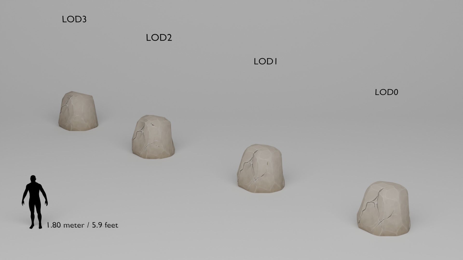 Stylized Stones And Boulders Low-poly 3D model_16