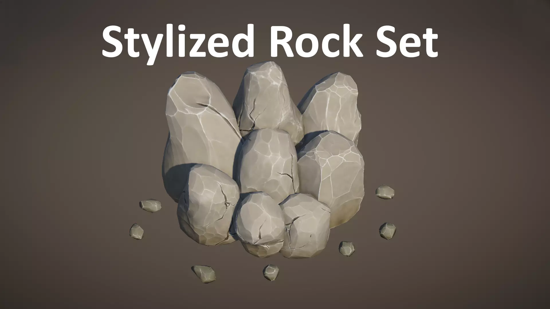 Stylized Stones And Boulders Low-poly 3D model_0