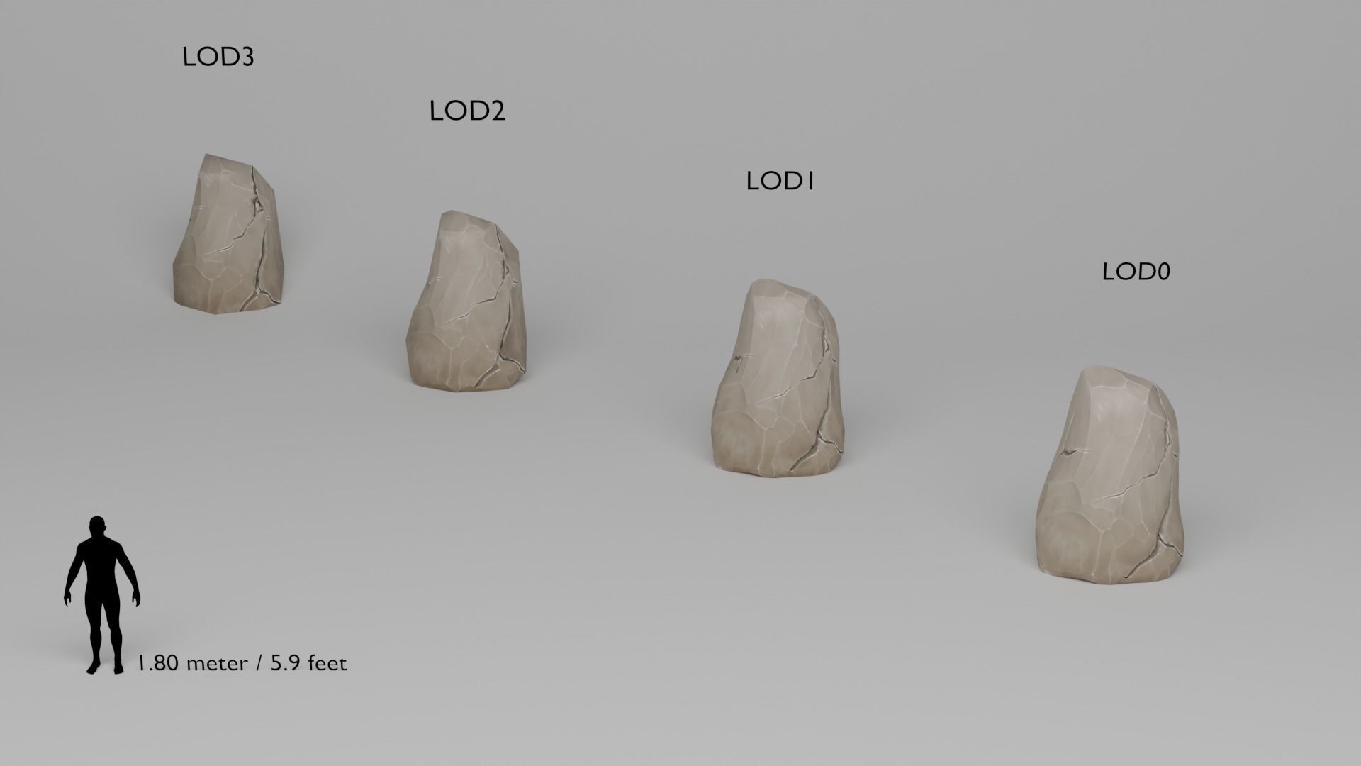 Stylized Stones And Boulders Low-poly 3D model_18