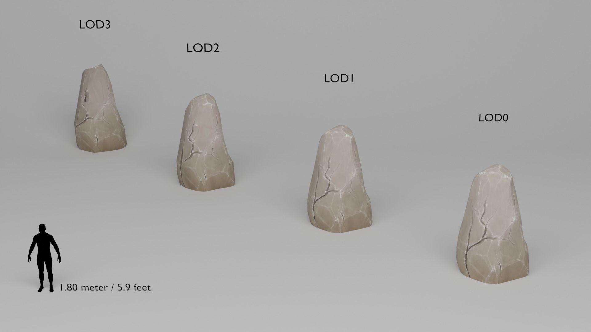 Stylized Stones And Boulders Low-poly 3D model_24